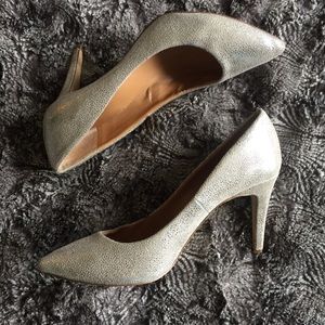 J. Crew Silver Metallic High Heels